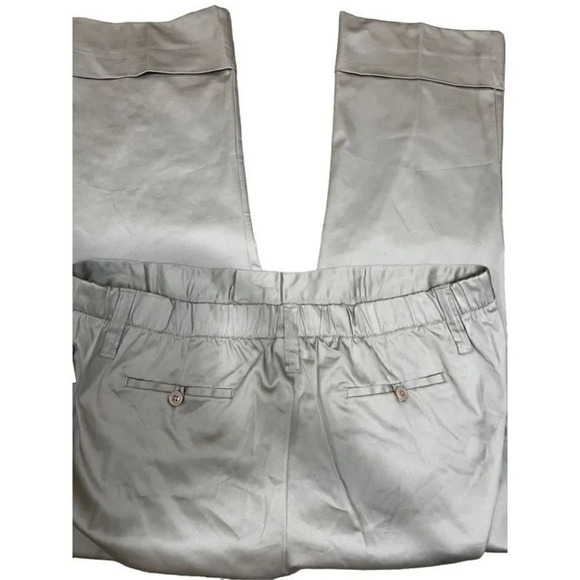 Womens Motherhood Maternity Khaki Cropped Pants Sz XL Elastic Waist work attire - Picture 3 of 6